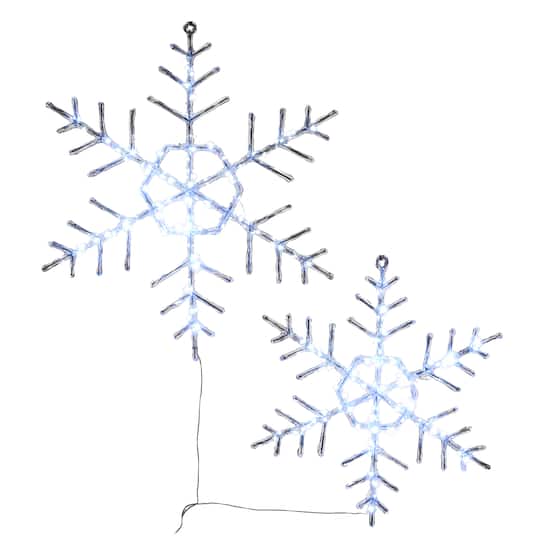 Ice Crystal Snowflake Set with 200 Cool White Micro UL LED Lights